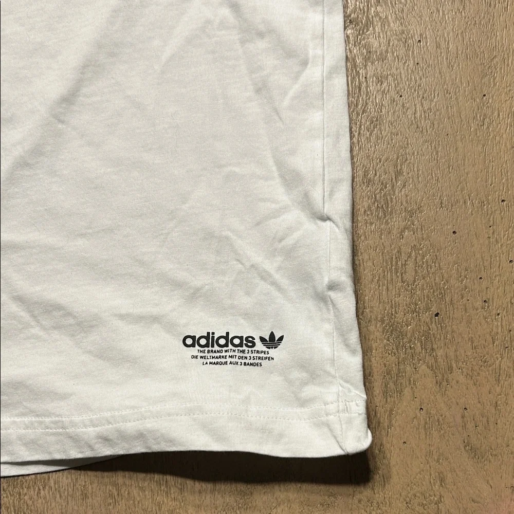 Adidas Trefoil White Tee with Colorful Logo